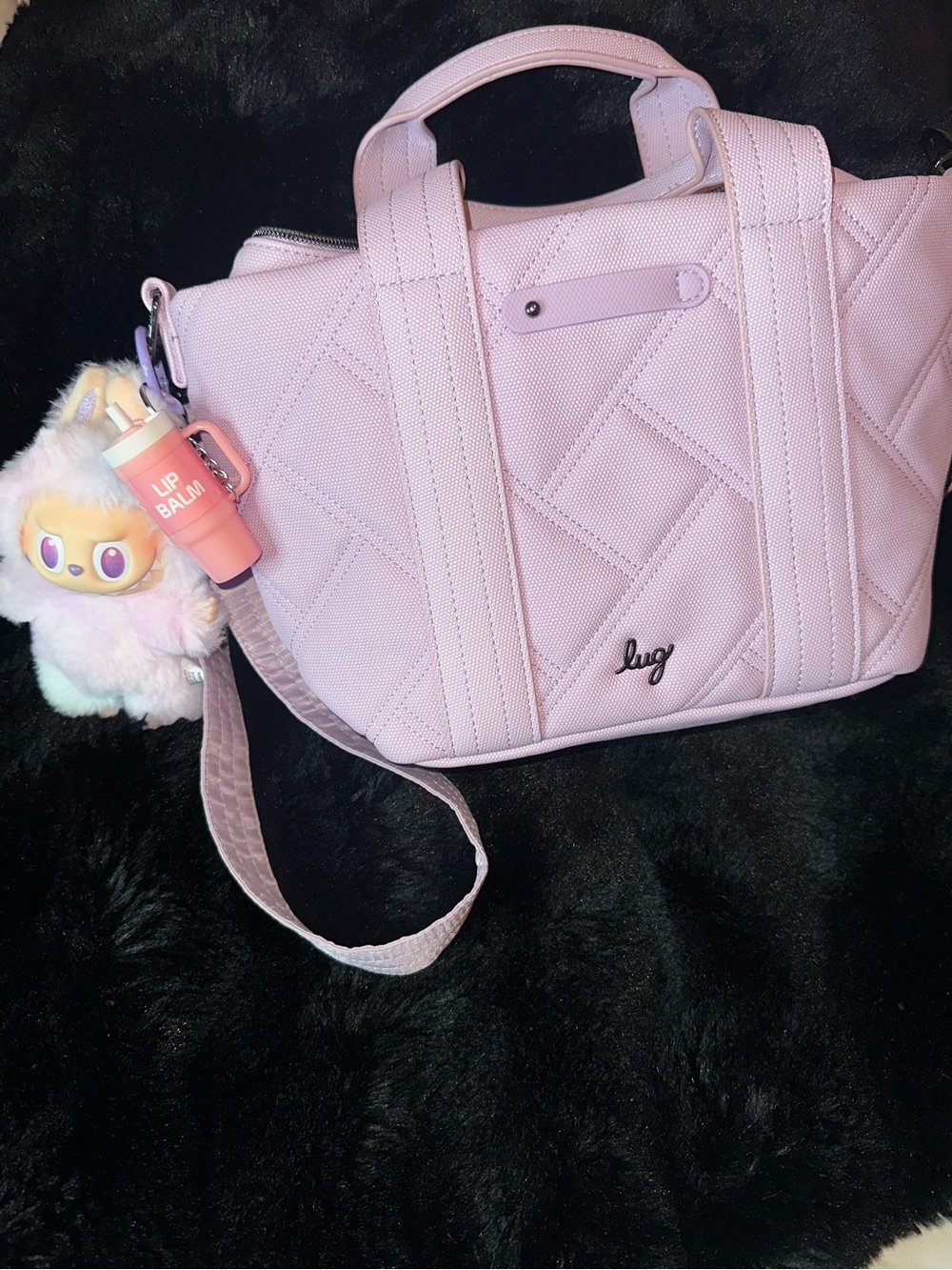 lug Quilted Light Pink Crossbody Tote